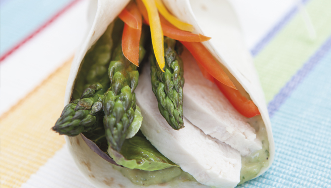 Asparagus and Chicken Wrap