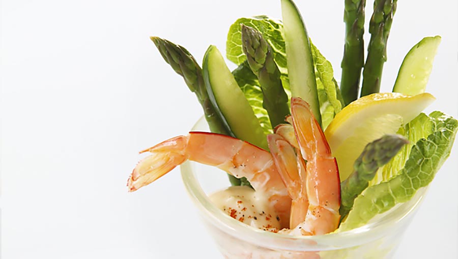 Asparagus and Prawn Dippers with Lemony Mayonnaise