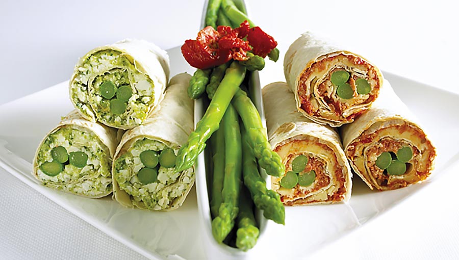 Pesto Asparagus Roll-Ups