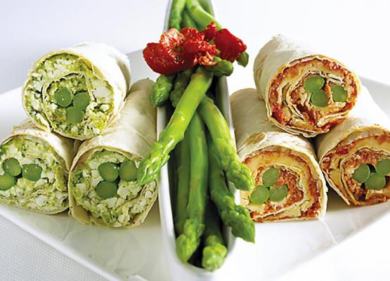 Pesto Asparagus Roll-Ups